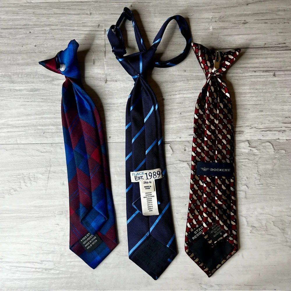 Boys Tie Set - Blue, Red, Burgundy size 24 months - 4 toddler